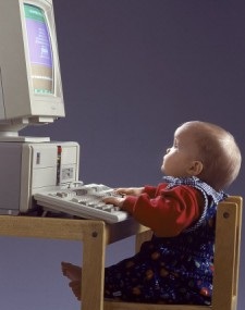 baby using a computer